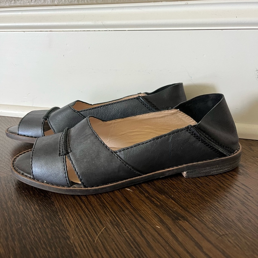 American Eagle Kelsi Dagger, 7 Black Leather Women's Shoes black gray